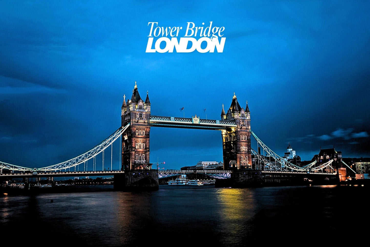 Tower Bridge London Night Skyline Poster – Iconic UK Landmark Wall Art | Travel Photography Print | A4 to A1 Satin Finish - Doublenightprints