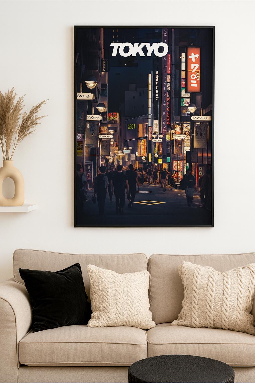 Tokyo Street Poster – Japanese Urban Night Scene | High - Resolution Print | Modern Wall Art | Shibuya Style Photography Decor - Doublenightprints