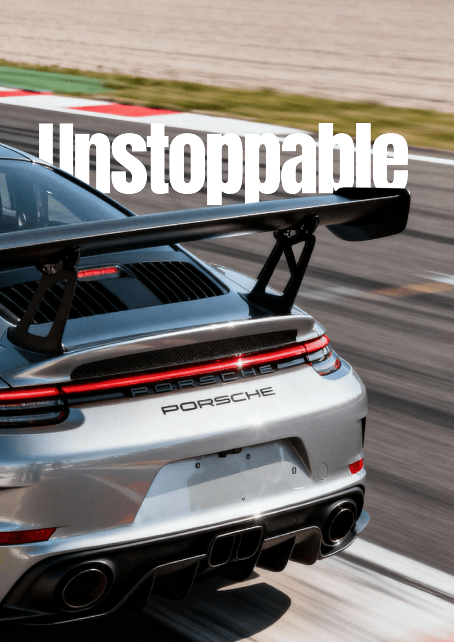Porsche Motivational Poster – Unstoppable. (Luxury Car Wall Art) - Doublenightprints