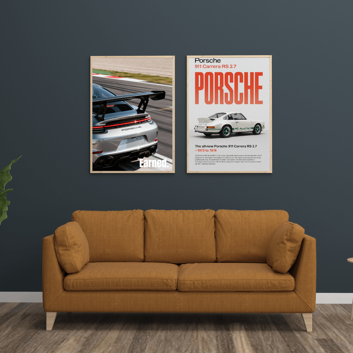 Porsche 911 Carrera RS 2.7 ‘Ducktail’ Poster – Retro Magazine Style | Minimalist Car Wall Art (A5–A1) - Doublenightprints