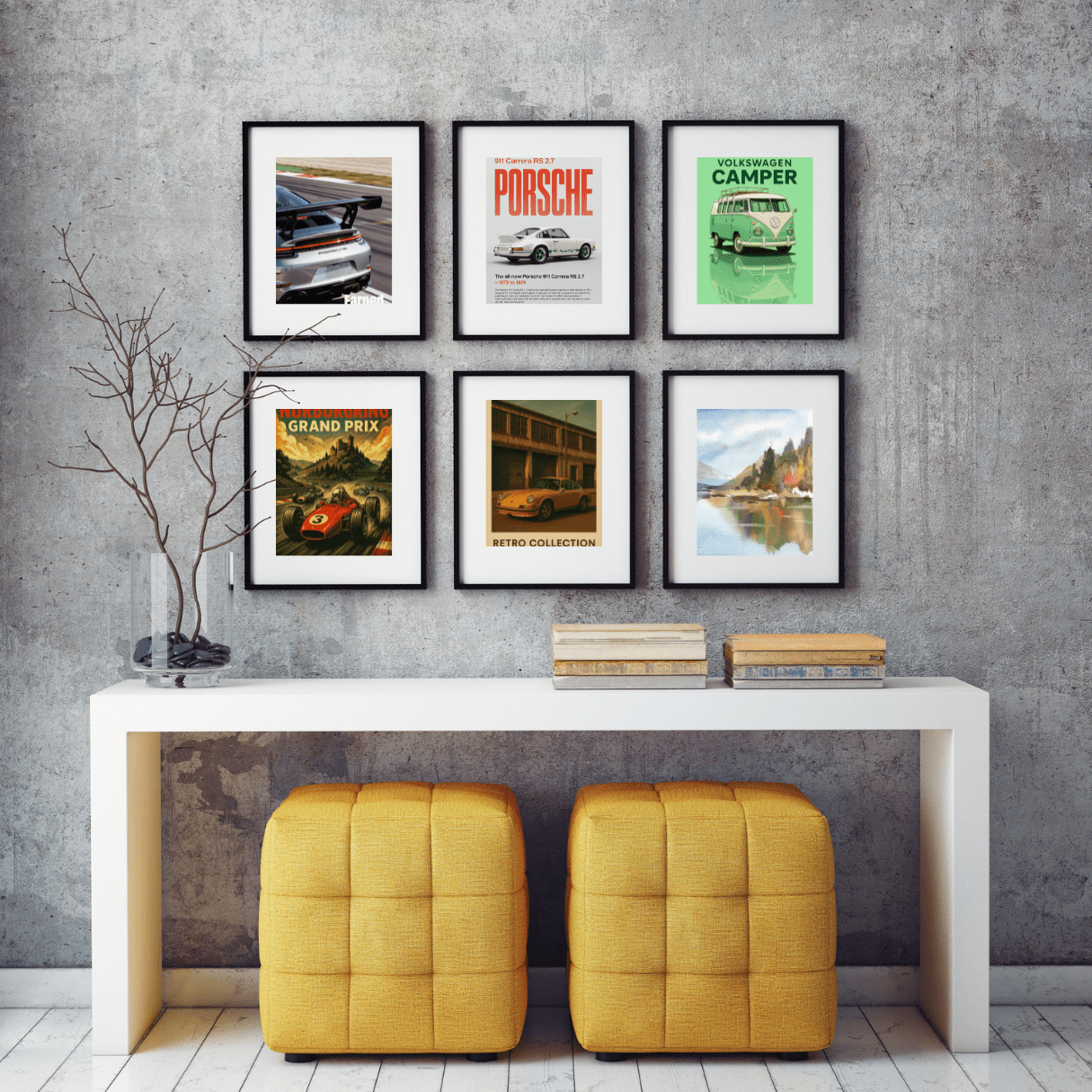 Porsche 911 Carrera RS 2.7 ‘Ducktail’ Poster – Retro Magazine Style | Minimalist Car Wall Art (A5–A1) - Doublenightprints
