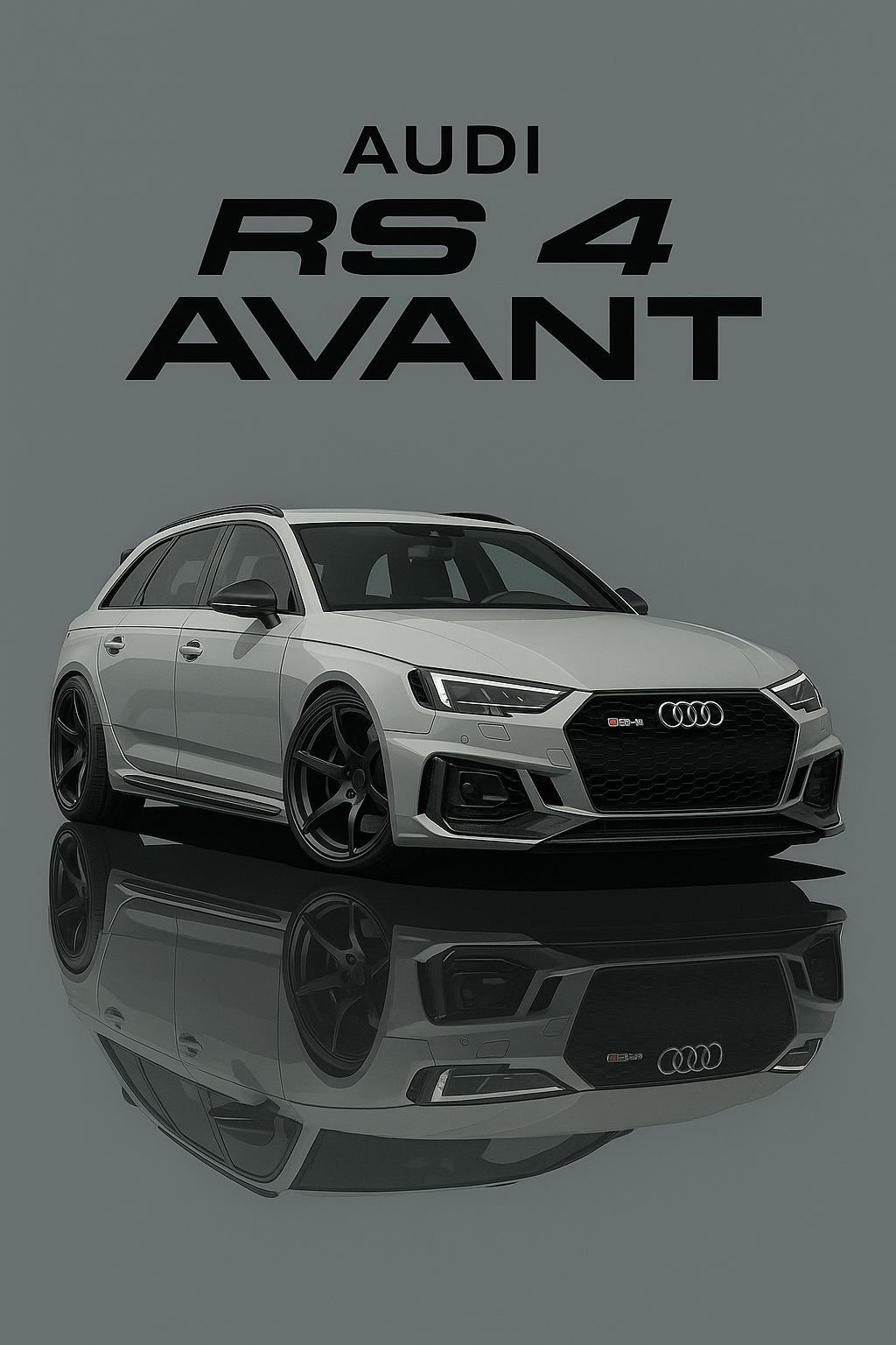 Audi RS4 Poster - Modified Car Poster - RS4 Avant Poster A1 - A4 - Doublenightprints
