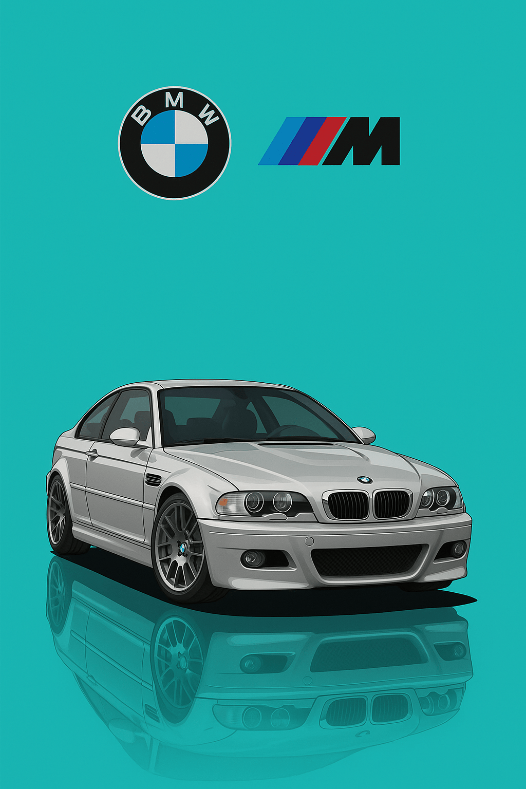 BMW E46 M3 cartoon Poster - Car enthusiast Wall art - Custom Car Poster - Doublenightprints