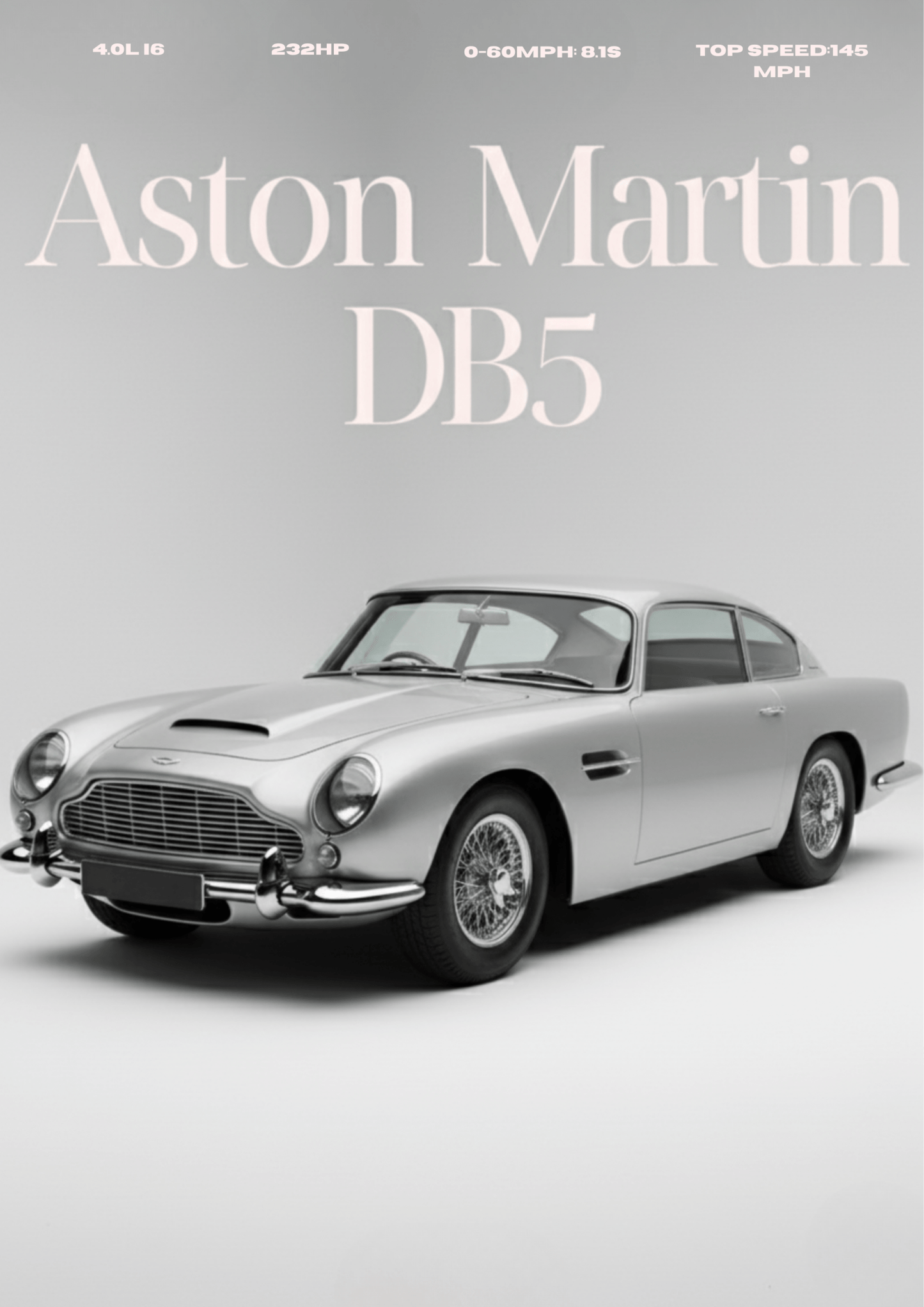 Aston Martin DB5 — Studio Poster - Doublenightprints