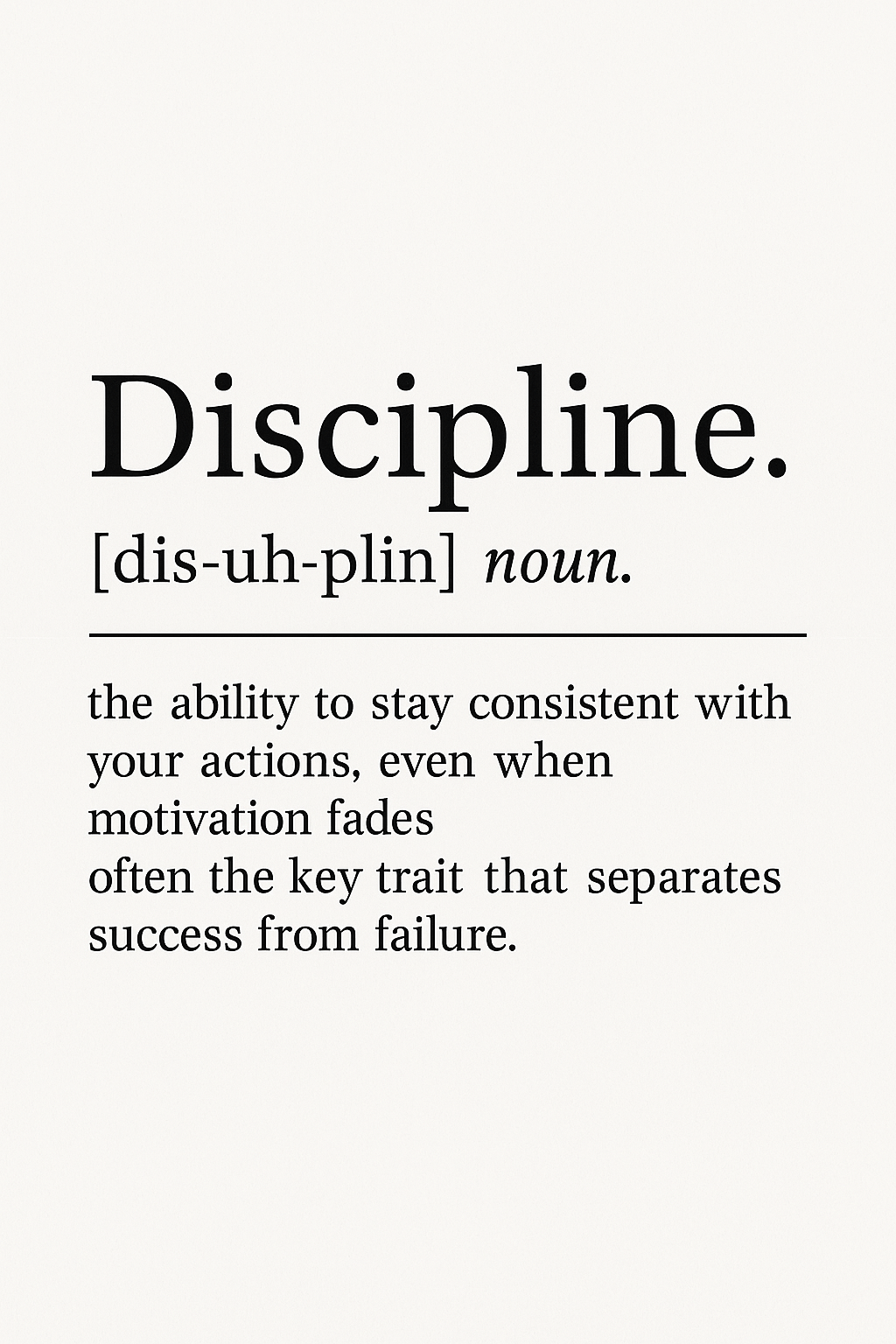 Discipline Definition Motivational Print Office Wall Art Decor | Motivational Wall Decor | Discipline Poster | Inspirational Wall Art - Doublenightprints