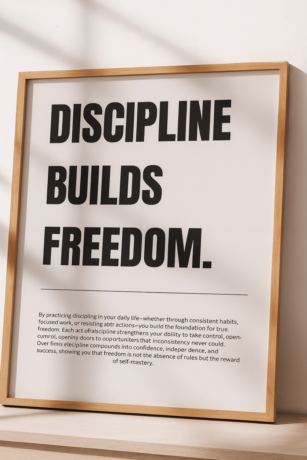 Discipline Builds Freedom Motivational Poster | Inspirational wall art - Doublenightprints