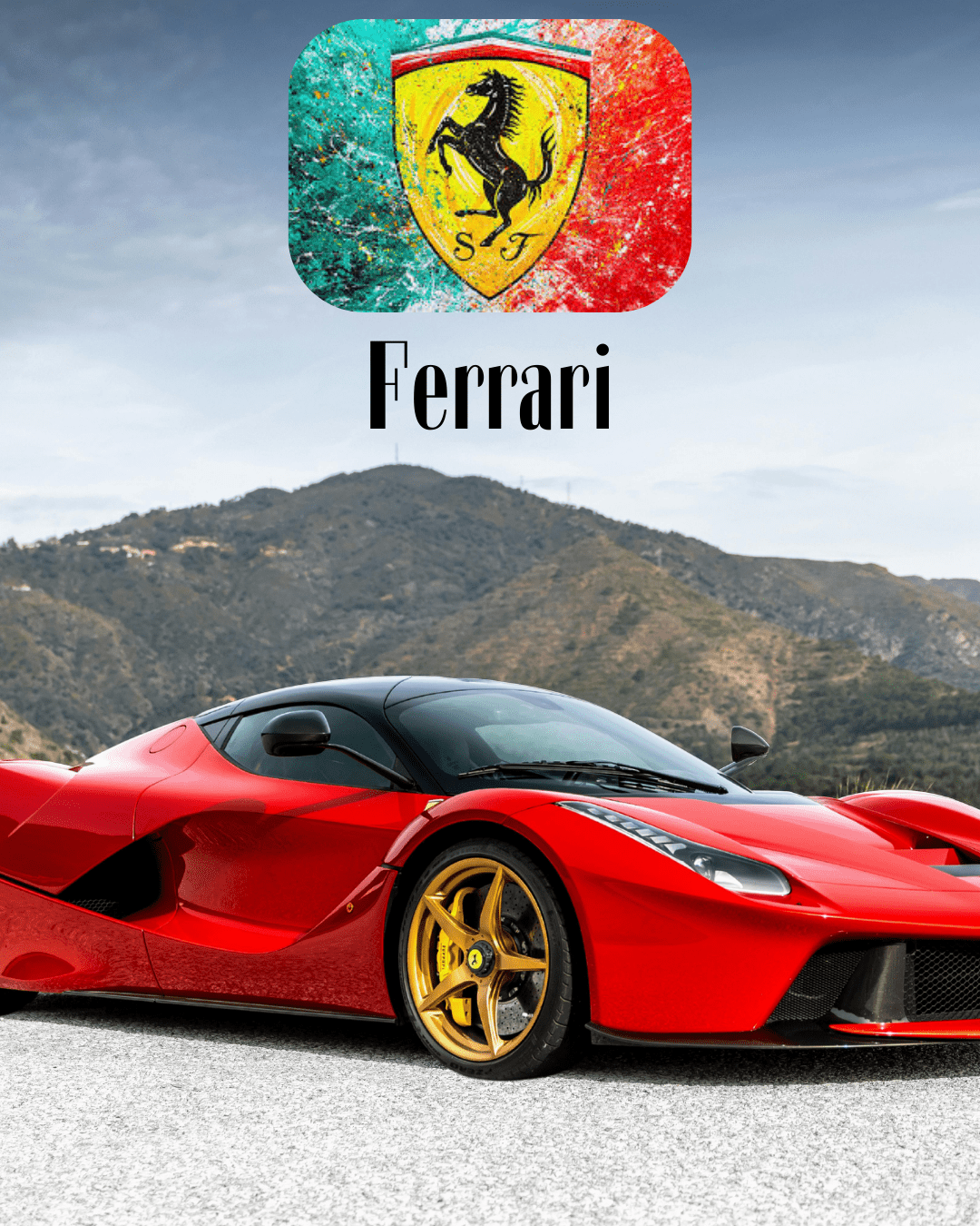 Ferrari Supercar — Red LaFerrari Poster - Doublenightprints