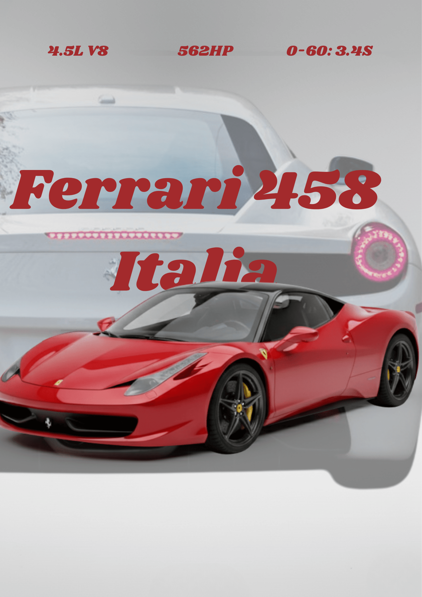 Ferrari 458 Italia — Studio Poster - Doublenightprints