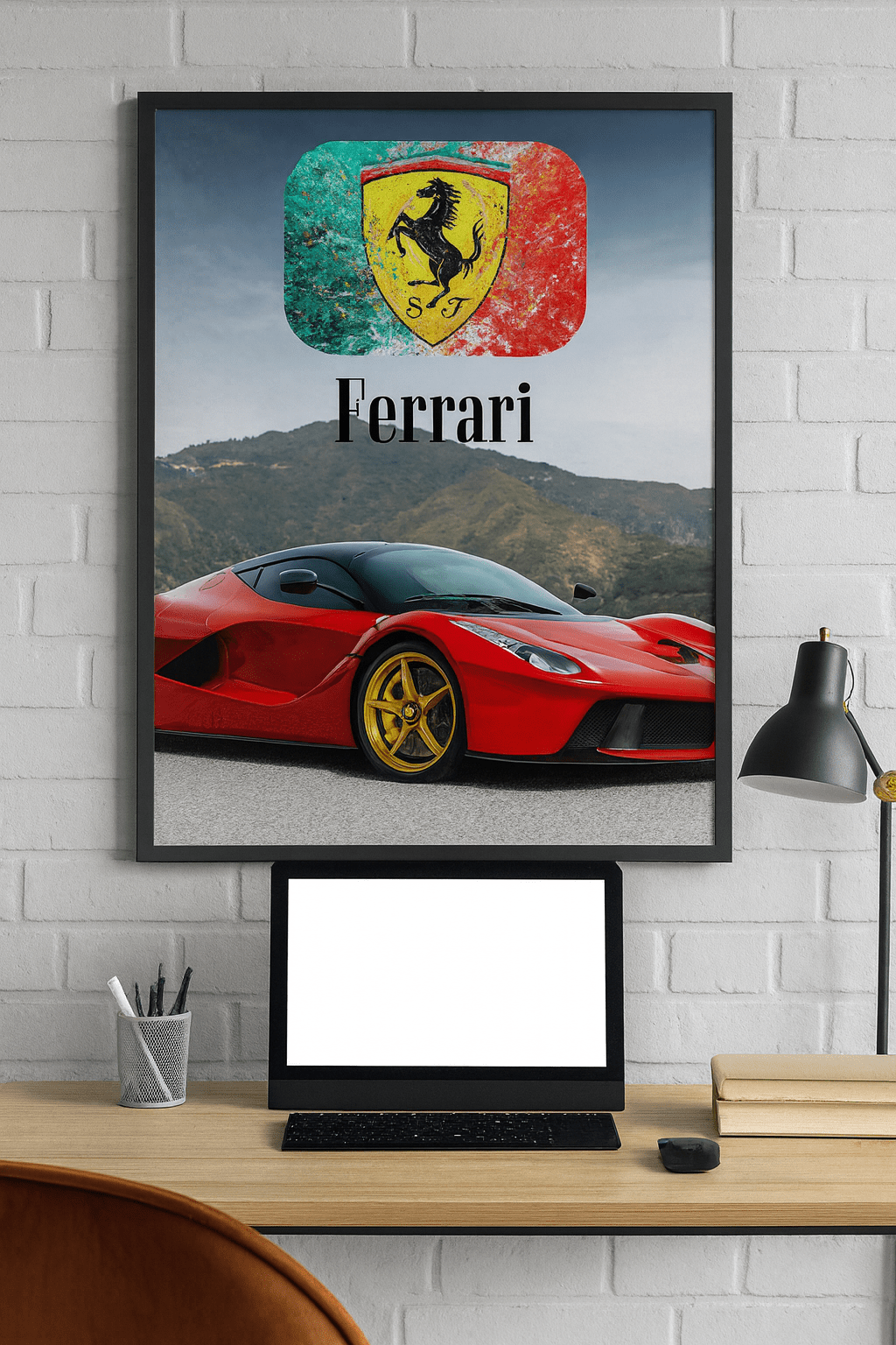 Ferrari Supercar — Red LaFerrari Poster - Doublenightprints
