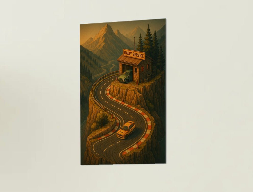 Mountain rally Poster - Mini Racing Wall Art - Doublenightprints