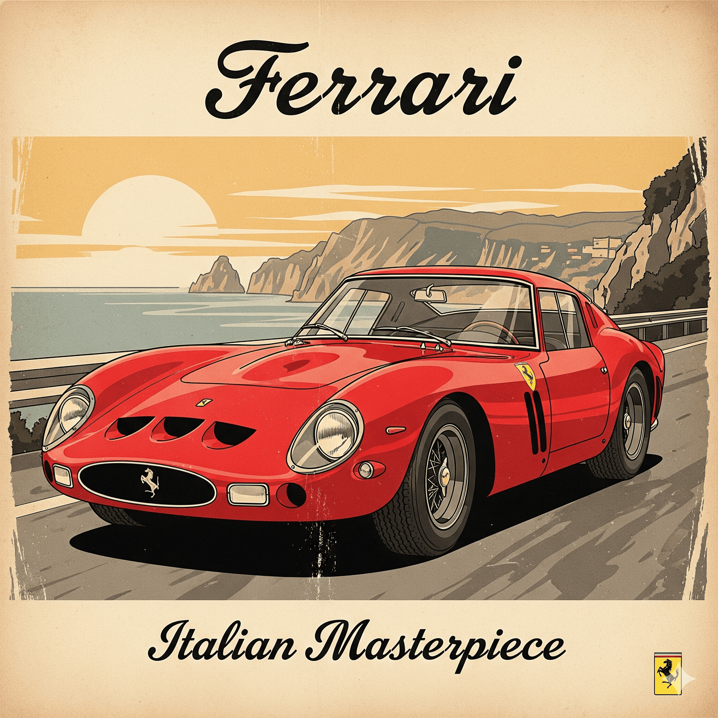 Ferrari Italian Masterpiece — Retro Poster - Doublenightprints
