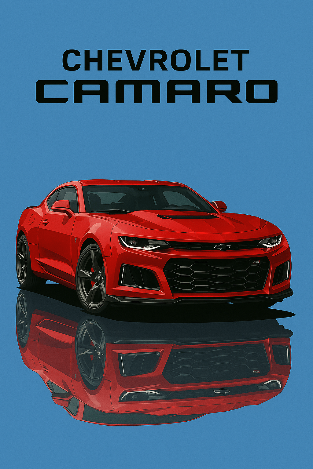 Chevrolet Camaro ZL1 2022 Poster – American Car Wall Art (A1–A4, Portrait & Landscape) - Doublenightprints