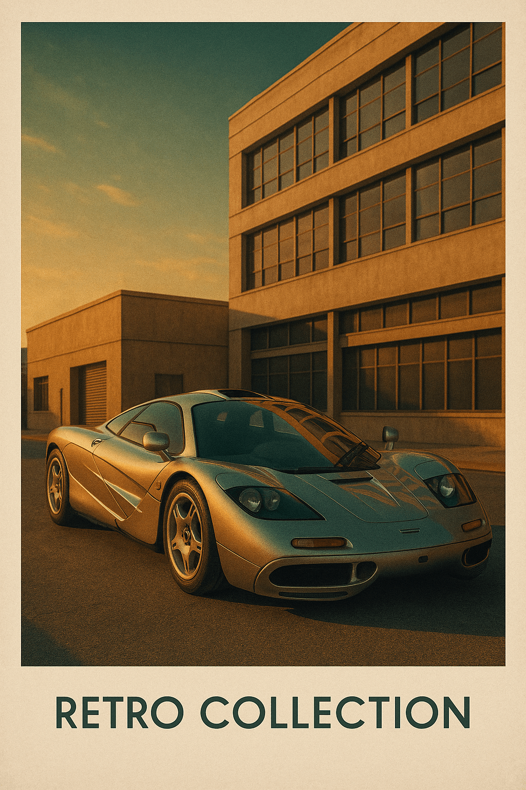 McLaren F1 Retro Poster – Classic Supercar Wall Art, Vintage Car Print, Retro Collection - Doublenightprints