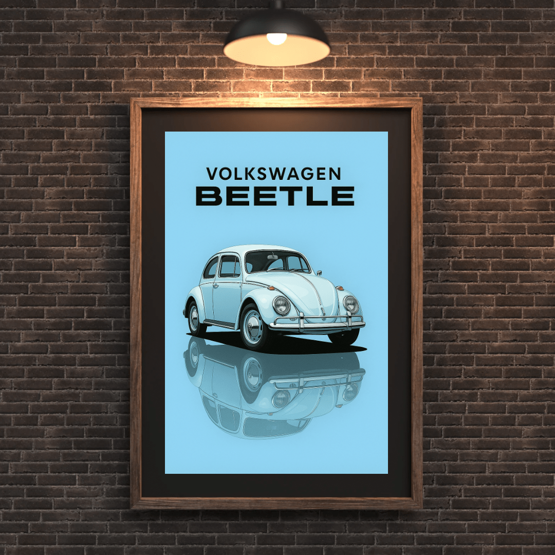 VW Beetle Poster - Classic Car Poster - Classic Beetle Poster A1 - A4 - Doublenightprints