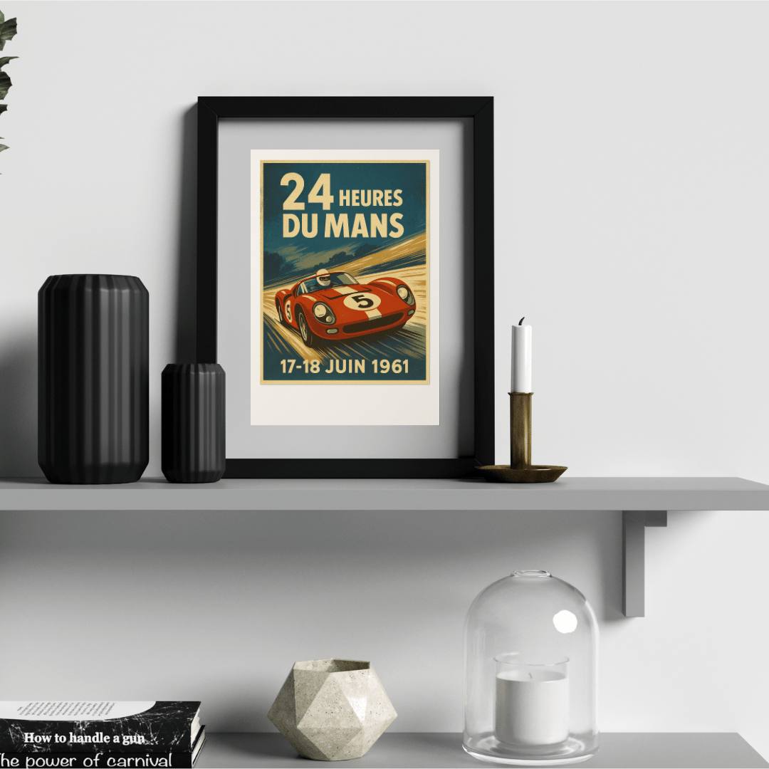 Le Mans 1961 – 24 Heures du Mans Vintage Racing Poster (Portrait) - Doublenightprints