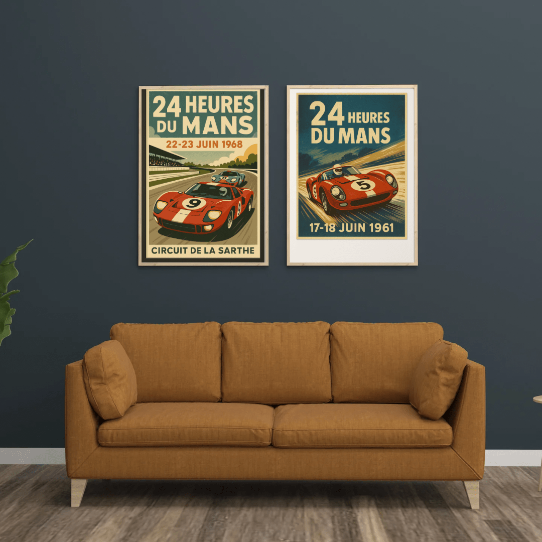 Le Mans 1968 – 24 Heures du Mans Vintage Racing Poster (Portrait) - Doublenightprints