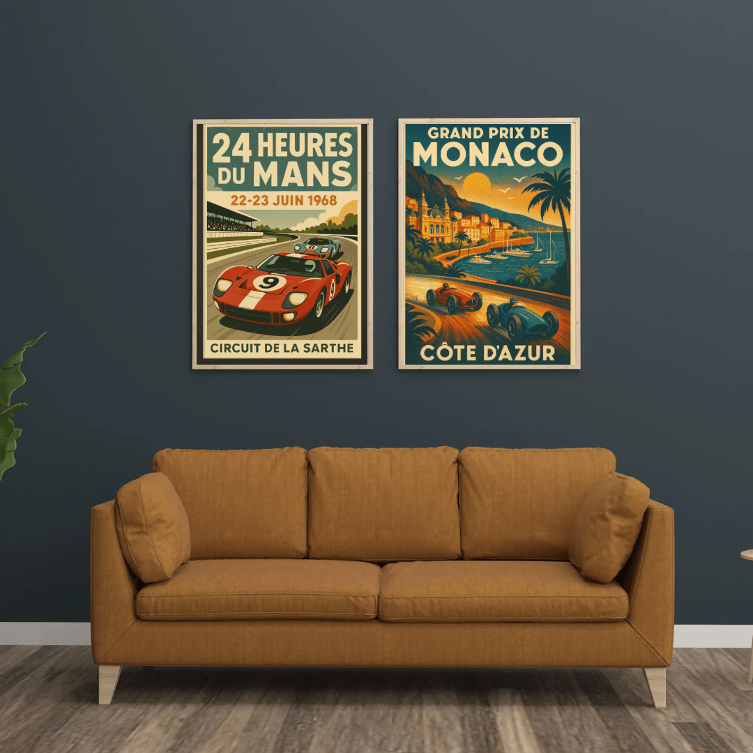 Monaco Grand Prix Track Map Poster – Vintage Racing Poster (Portrait) - Doublenightprints