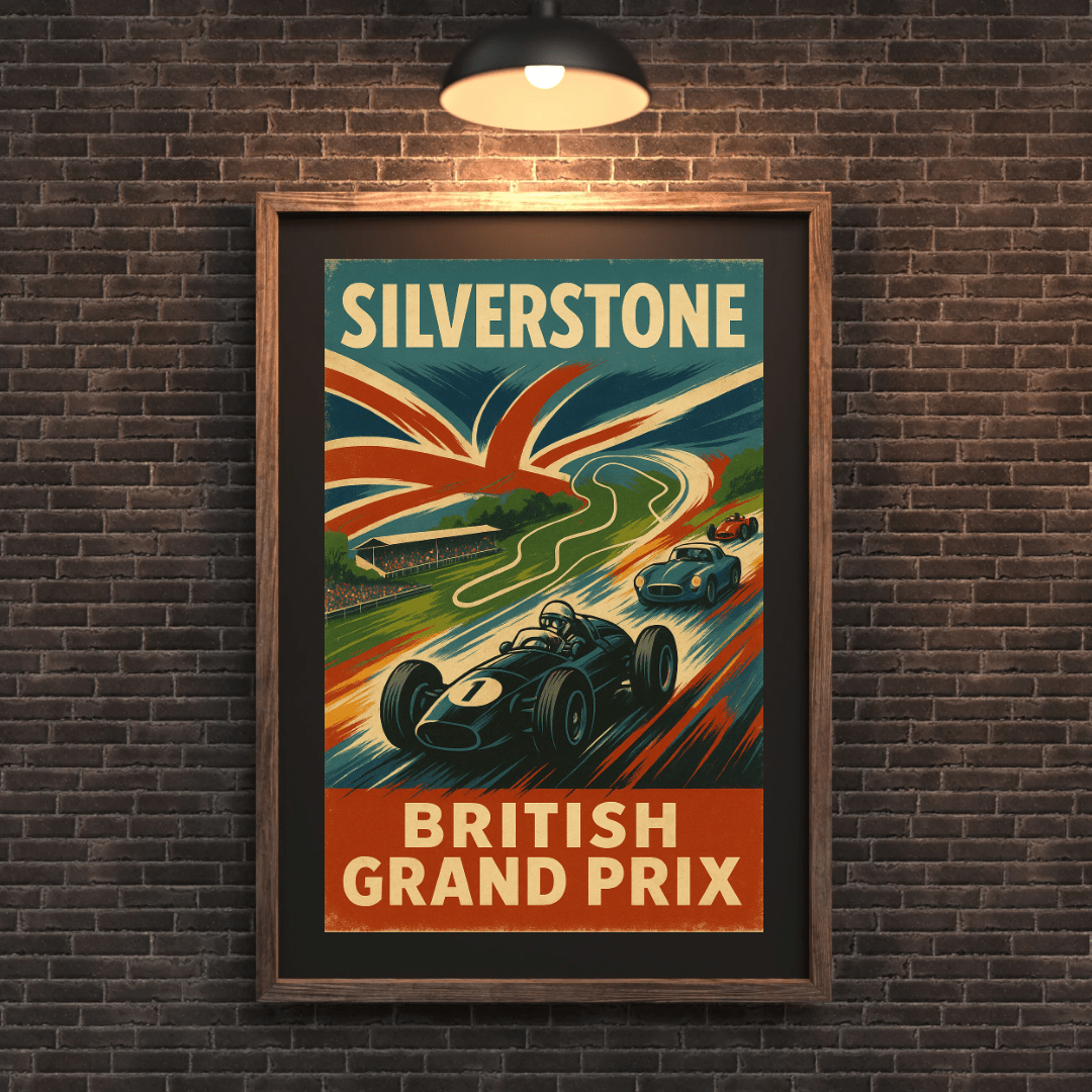 Silverstone Circuit Poster – British Grand Prix Racing Wall Art (Portrait) - Doublenightprints