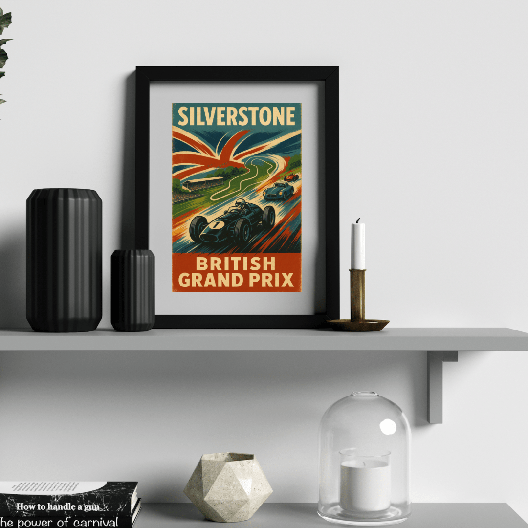 Silverstone Circuit Poster – British Grand Prix Racing Wall Art (Portrait) - Doublenightprints