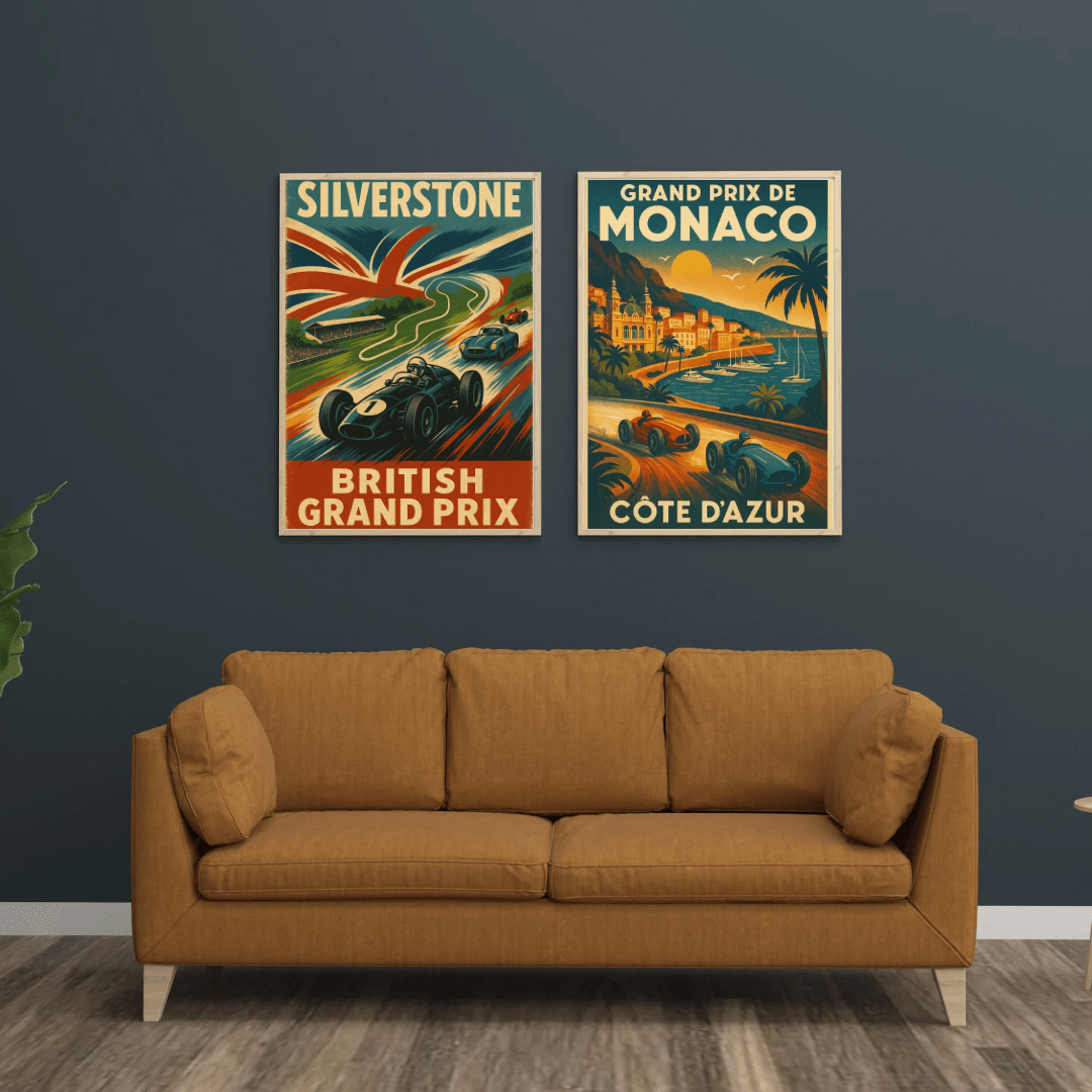 Silverstone Circuit Poster – British Grand Prix Racing Wall Art (Portrait) - Doublenightprints