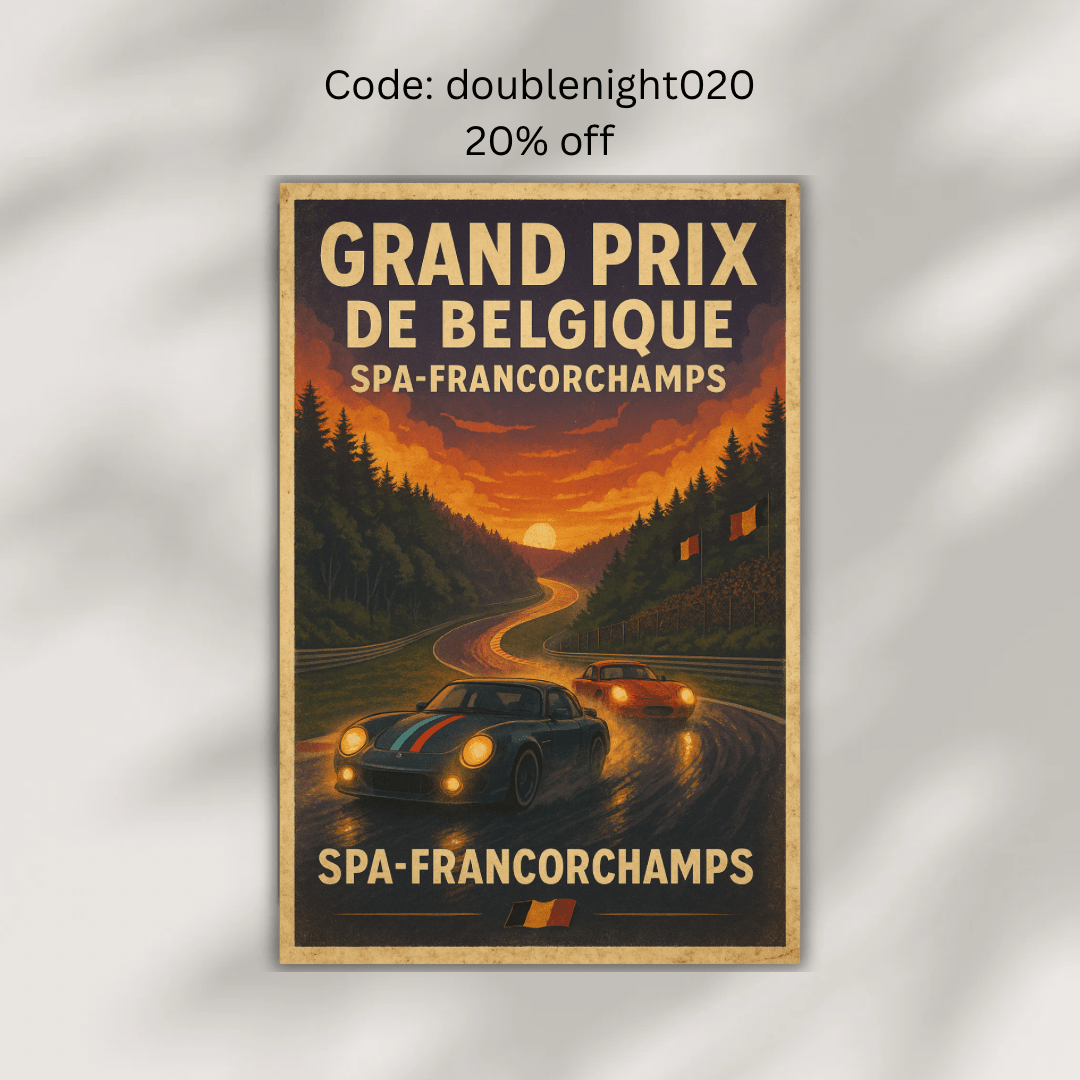 Spa - Francorchamps Racing Poster – Retro Belgian Grand Prix Wall Art (Portrait) - Doublenightprints