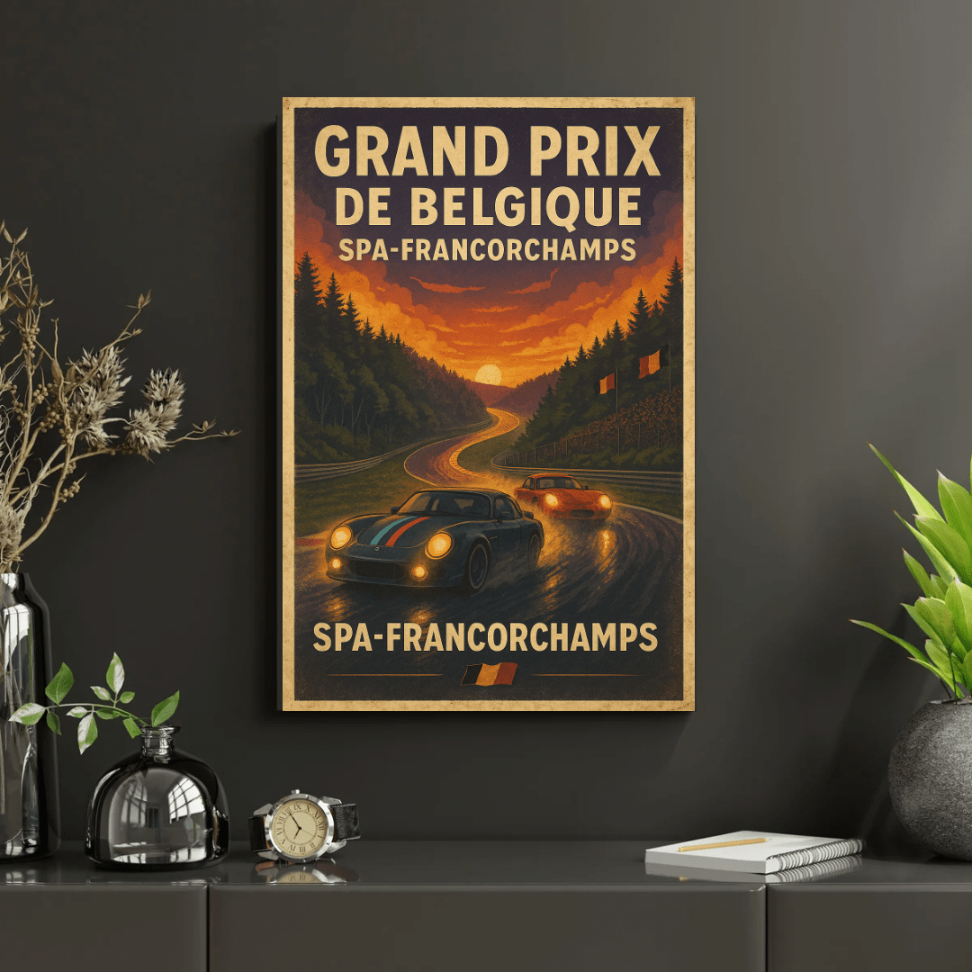 Spa - Francorchamps Racing Poster – Retro Belgian Grand Prix Wall Art (Portrait) - Doublenightprints