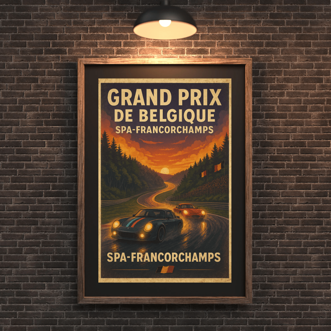 Spa - Francorchamps Racing Poster – Retro Belgian Grand Prix Wall Art (Portrait) - Doublenightprints