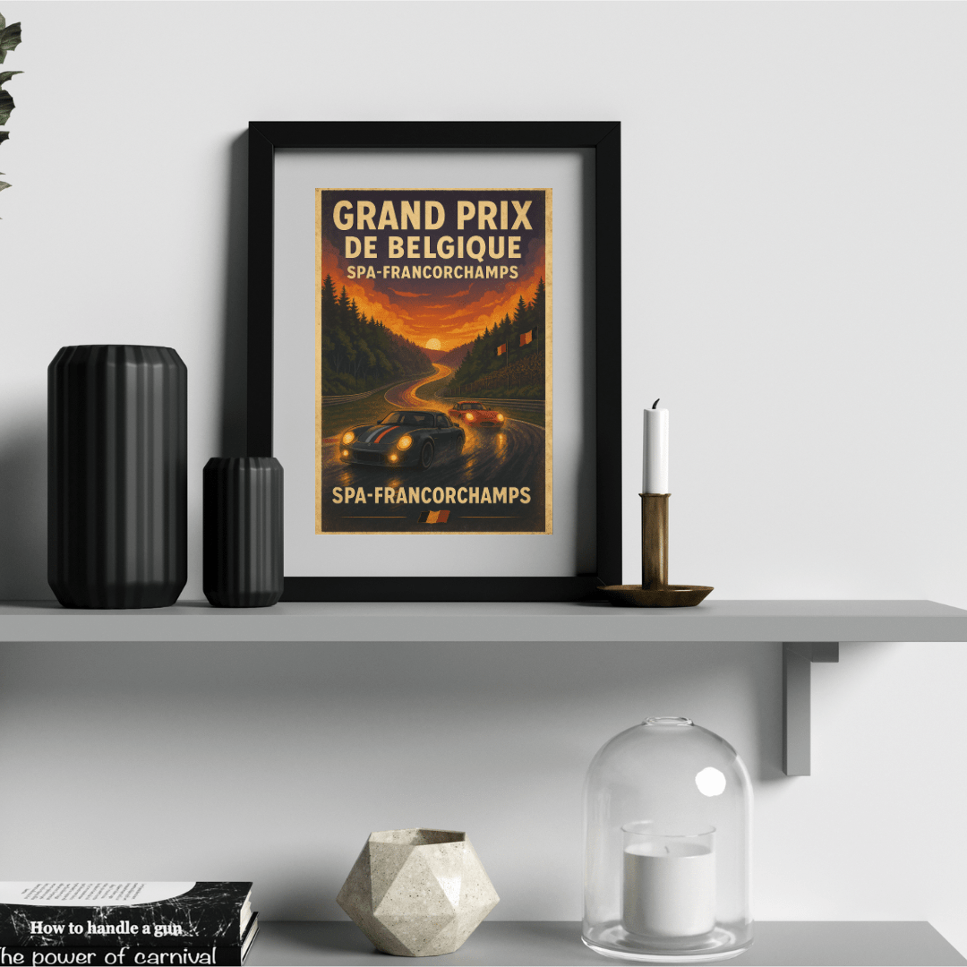 Spa - Francorchamps Racing Poster – Retro Belgian Grand Prix Wall Art (Portrait) - Doublenightprints