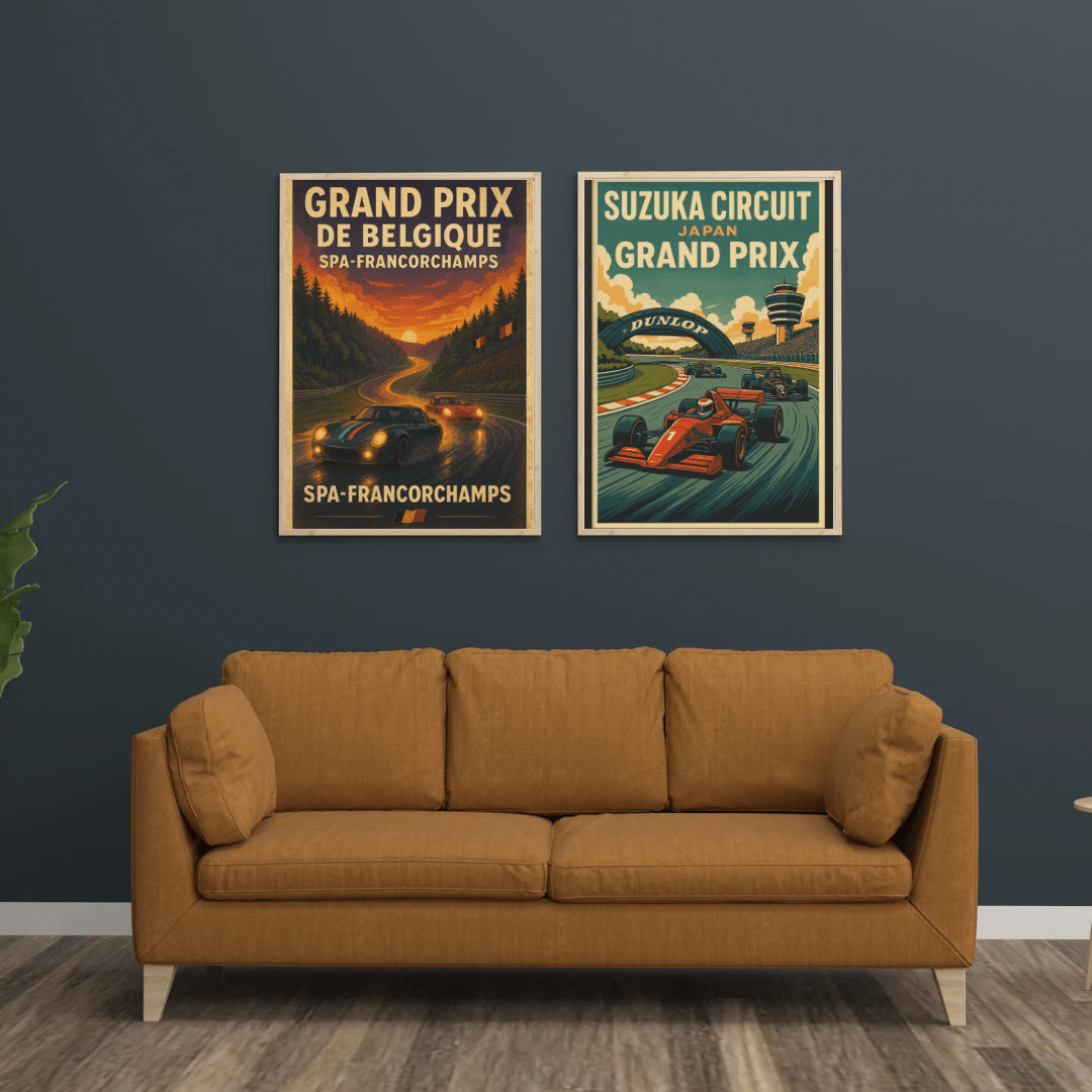 Suzuka Circuit Neon Poster – Japanese Grand Prix Racing Wall Art (Portrait) - Doublenightprints