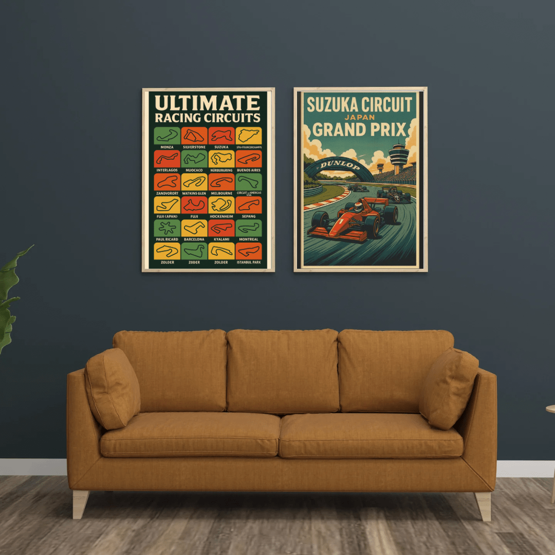 Ultimate Racing Circuits Poster – Famous Track Layouts Collection (Portrait) - Doublenightprints