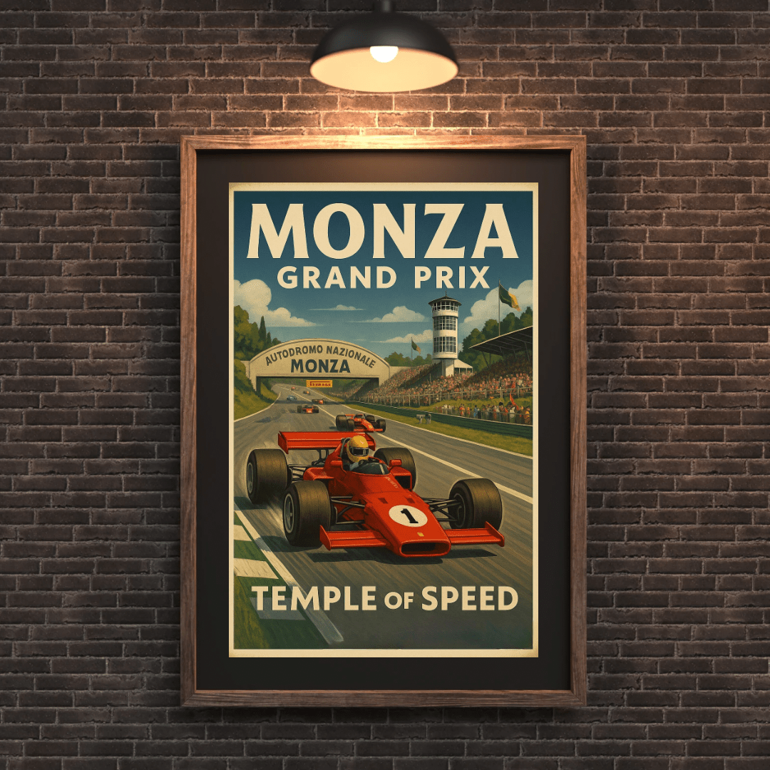 Monza Grand Prix Poster – Retro Italian Racing Wall Art (Portrait) - Doublenightprints
