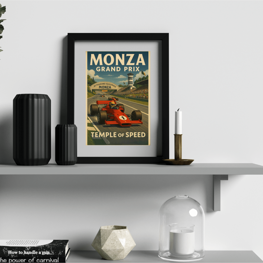 Monza Grand Prix Poster – Retro Italian Racing Wall Art (Portrait) - Doublenightprints