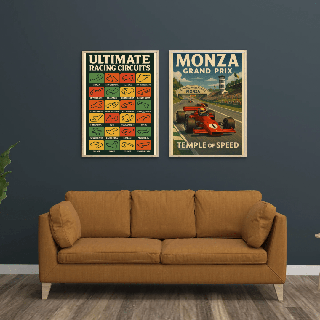 Monza Grand Prix Poster – Retro Italian Racing Wall Art (Portrait) - Doublenightprints
