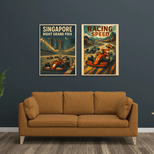 Abstract Racing Speed Poster – Retro Motorsport Wall Art (Portrait) - Doublenightprints
