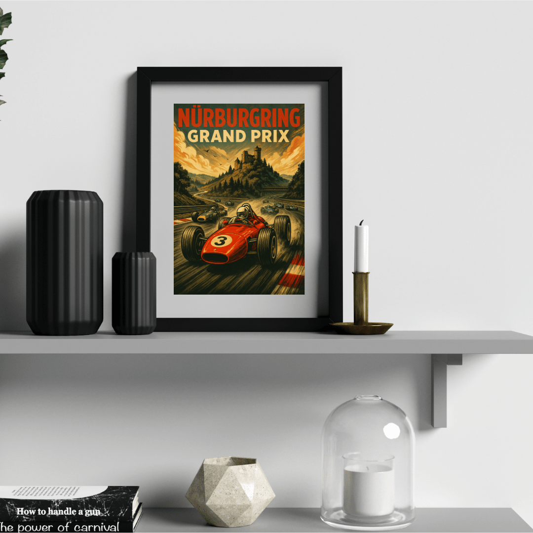Nürburgring Nordschleife Poster – Retro German Racing Wall Art (Portrait) - Doublenightprints