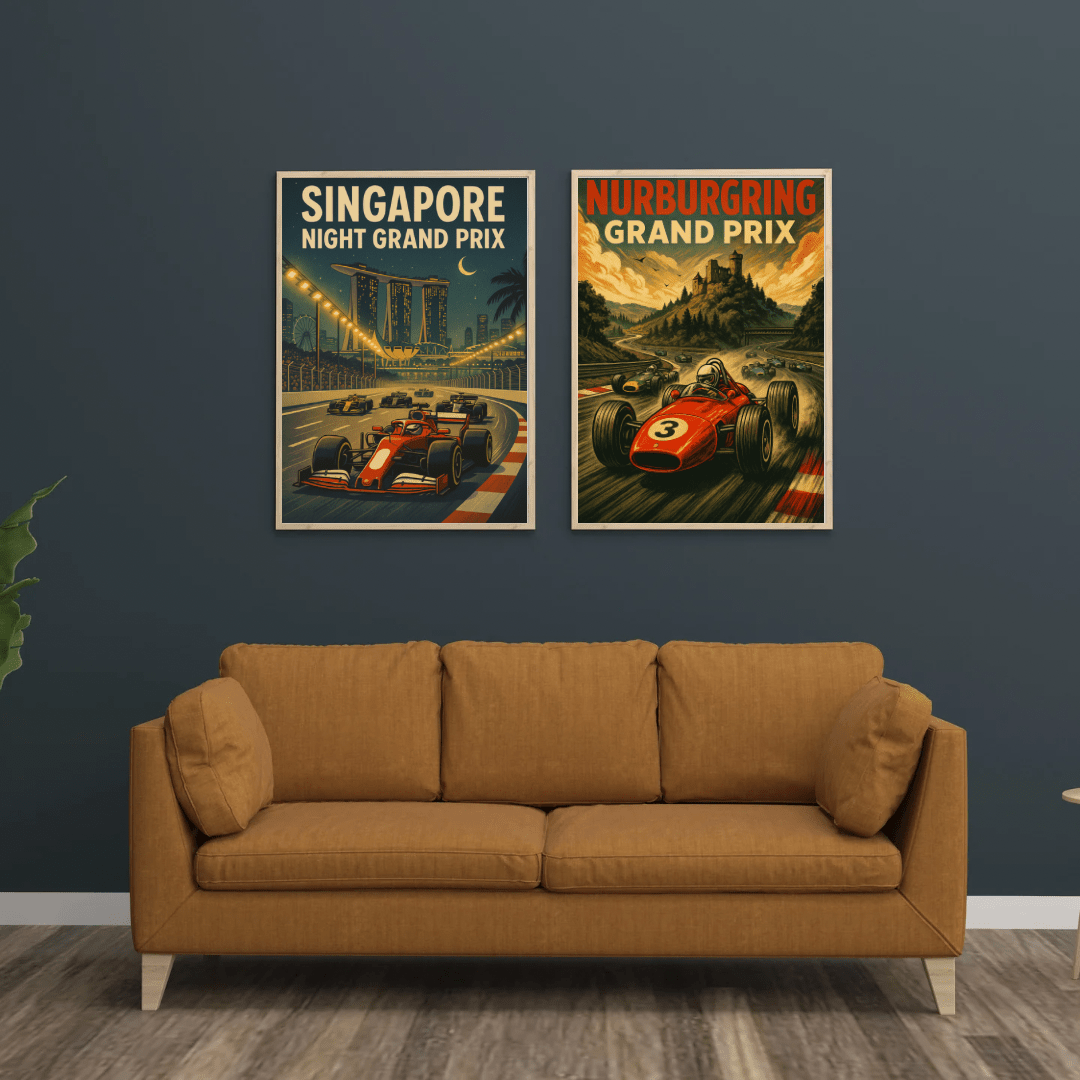 Nürburgring Nordschleife Poster – Retro German Racing Wall Art (Portrait) - Doublenightprints