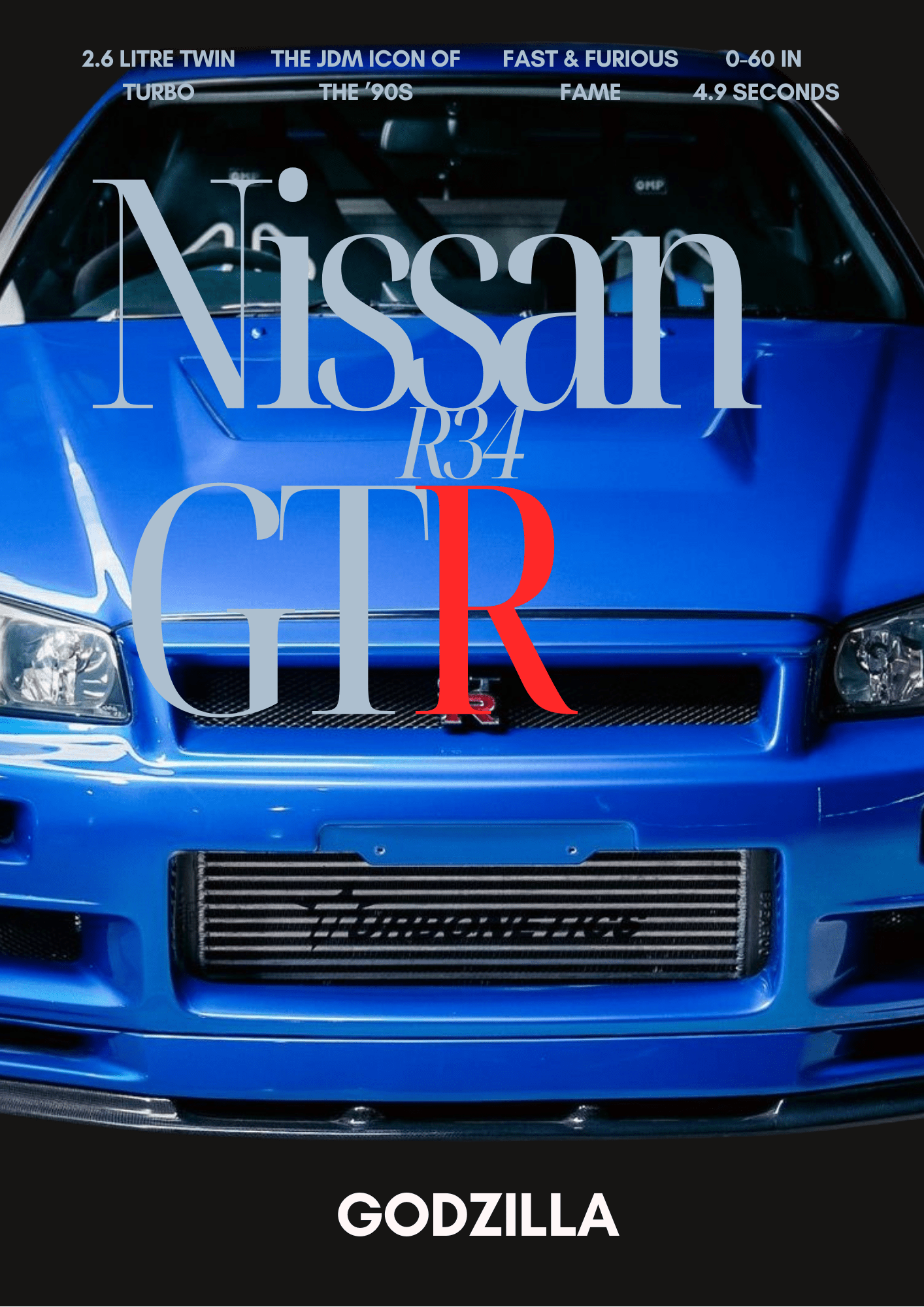 Nissan GTR Poster: JDM Sports Car Art Print - Doublenightprints