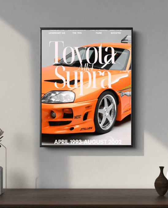 Toyota Supra MK4 Art Print: Fast & Furious JDM Car Poster - Doublenightprints