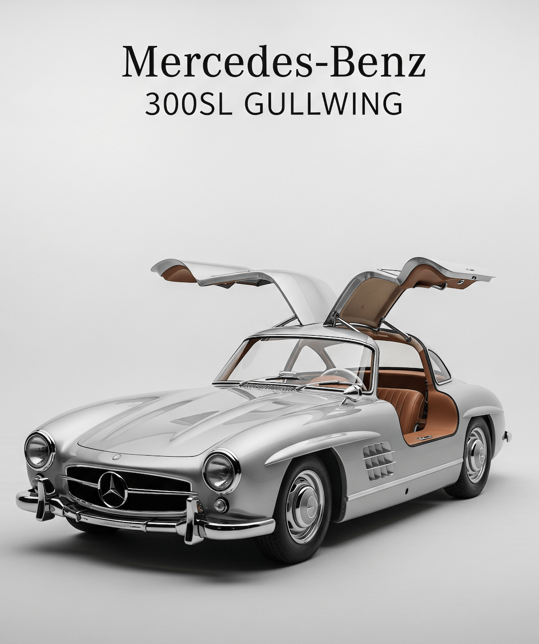 Mercedes‑Benz 300SL Gullwing — Studio Poster - Doublenightprints