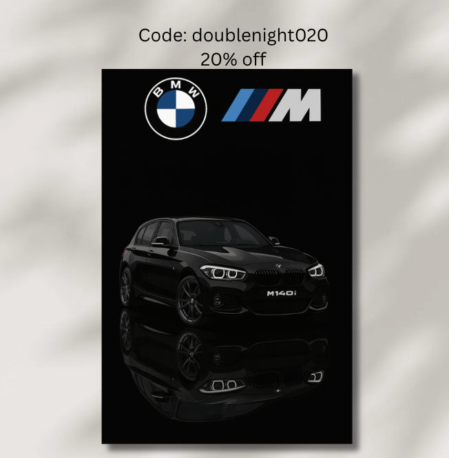 BMW M140i Poster - Car enthusiast Wall art - Custom Car Poster UK - Doublenightprints