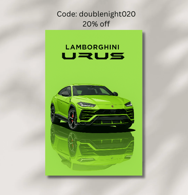 Lamborghini Urus - Car enthusiast Wall art - Custom Car Poster UK - Doublenightprints