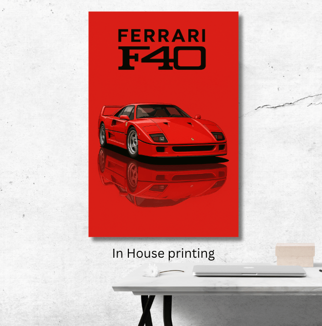 Red Ferrari F40 Poster - Car enthusiast Wall art - Custom Car Poster - Print at home poster (Digital Download)) - Doublenightprints