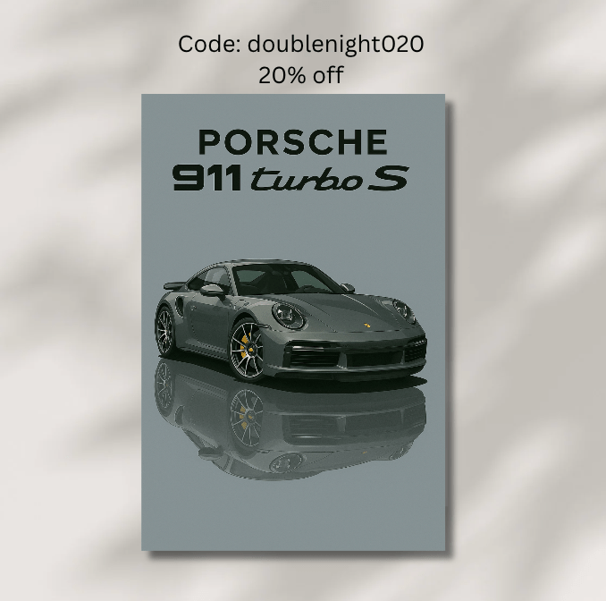 Porsche 911 Turbo S Premium Poster - Car enthusiast Wall art - Custom Car Poster - Doublenightprints