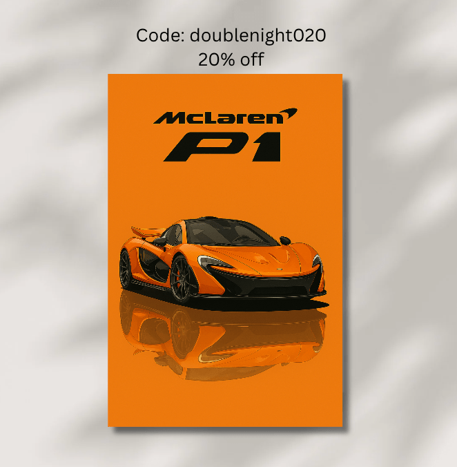 Mclaren P1 Premium Poster - Car enthusiast Wall art - Custom Car Poster - Doublenightprints