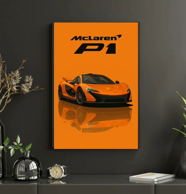 Mclaren P1 Premium Poster - Car enthusiast Wall art - Custom Car Poster - Doublenightprints