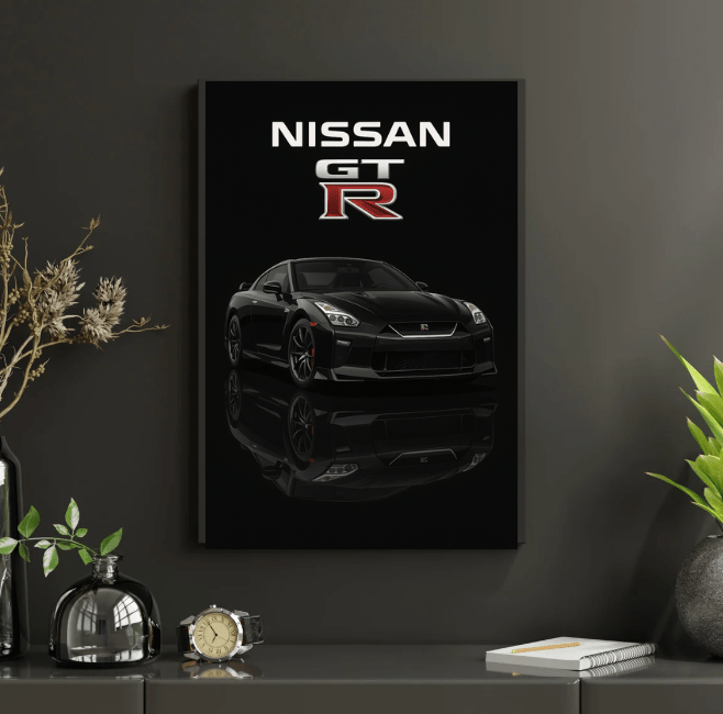Nissan GTR R35 Premium Poster - Car enthusiast Wall art - Custom Car Poster - Doublenightprints