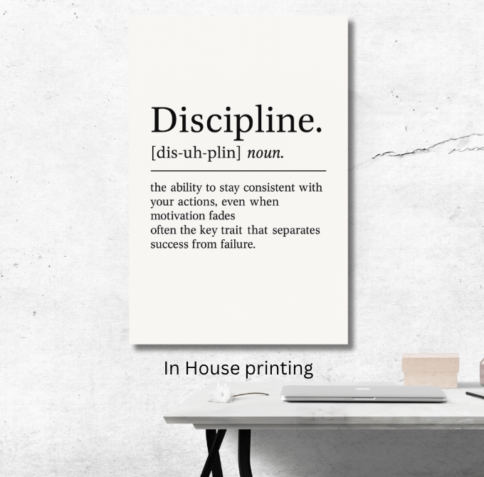 Discipline Definition Motivational Print Office Wall Art Decor | Motivational Wall Decor | Discipline Poster | Inspirational Wall Art - Doublenightprints