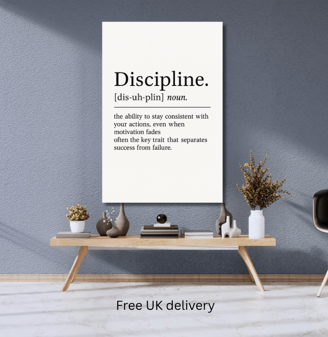 Discipline Definition Motivational Print Office Wall Art Decor | Motivational Wall Decor | Discipline Poster | Inspirational Wall Art - Doublenightprints