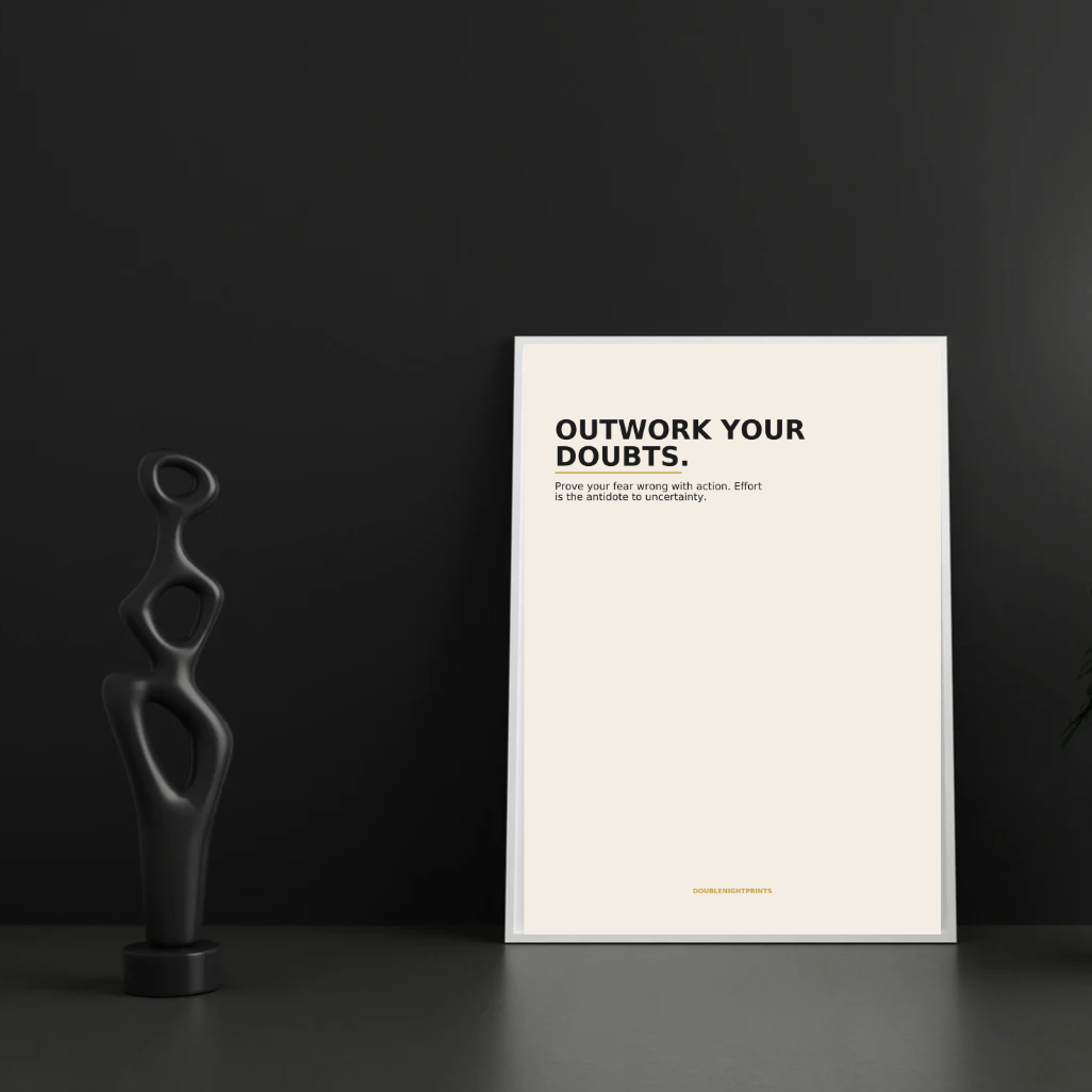 Outwork Your Doubts — Grit Quote Poster - Doublenightprints