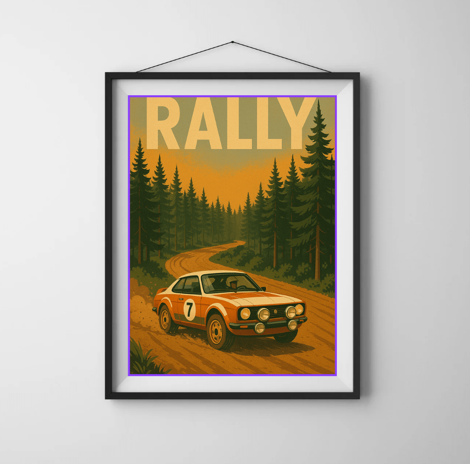Forest Rally Stage — Vintage Rally Poster - Doublenightprints